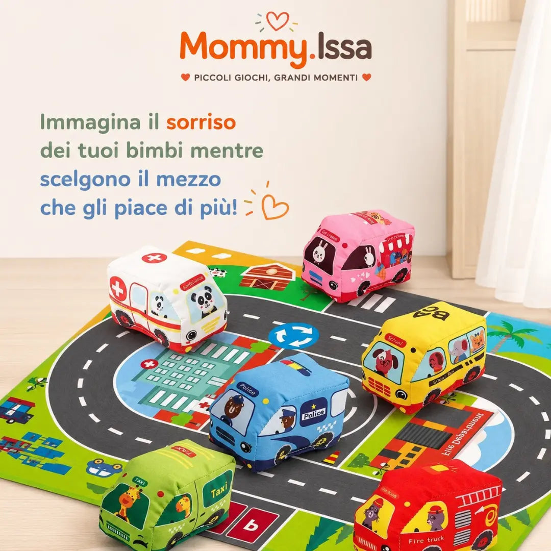 GT CARS. Borsa/pista con macchine peluche
